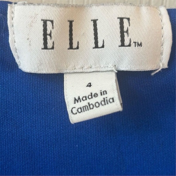 Elle Blue White stripe Eyelet Lined fit flare Sleeveless Dress Size 4 - Picture 5 of 7